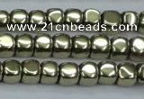 CHE876 15.5 inches 3*3mm dice plated hematite beads wholesale