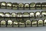 CHE877 15.5 inches 4*4mm dice plated hematite beads wholesale