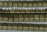 CHE879 15.5 inches 2*2mm cube plated hematite beads wholesale