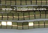 CHE881 15.5 inches 4*4mm cube plated hematite beads wholesale