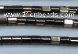 CHE887 15.5 inches 2*2mm faceted tube plated hematite beads wholesale