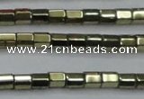 CHE888 15.5 inches 2*2mm faceted tube plated hematite beads wholesale