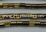 CHE889 15.5 inches 2*2mm faceted tube plated hematite beads wholesale