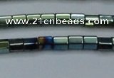 CHE890 15.5 inches 2*2mm faceted tube plated hematite beads wholesale