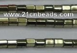 CHE898 15.5 inches 3*3mm faceted tube plated hematite beads wholesale