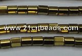 CHE899 15.5 inches 3*3mm faceted tube plated hematite beads wholesale