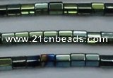 CHE900 15.5 inches 3*3mm faceted tube plated hematite beads wholesale