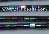 CHE901 15.5 inches 3*3mm faceted tube plated hematite beads wholesale