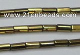 CHE908 15.5 inches 2*4mm faceted tube plated hematite beads wholesale