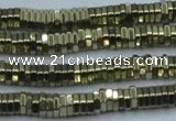 CHE913 15.5 inches 1*2mm hexagon plated hematite beads wholesale