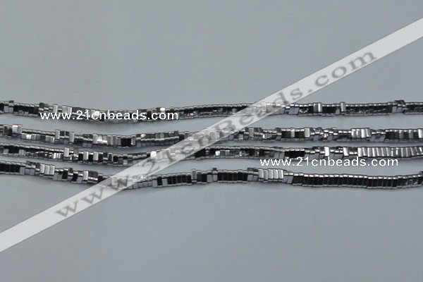 CHE918 15.5 inches 1*3mm triangle plated hematite beads wholesale