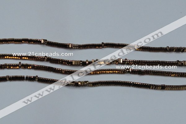 CHE919 15.5 inches 1*3mm triangle plated hematite beads wholesale