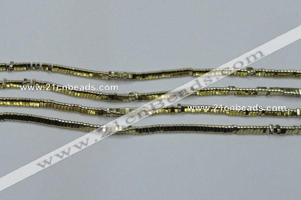 CHE920 15.5 inches 1*3mm triangle plated hematite beads wholesale