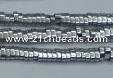 CHE928 15.5 inches 1*2*3mm oval plated hematite beads wholesale