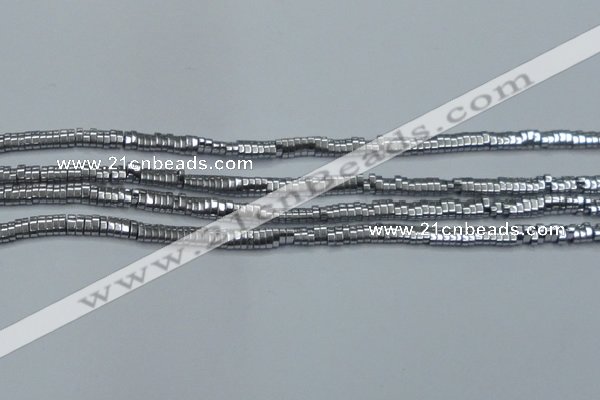 CHE928 15.5 inches 1*2*3mm oval plated hematite beads wholesale