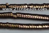 CHE929 15.5 inches 1*2*3mm oval plated hematite beads wholesale