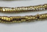 CHE931 15.5 inches 1*2*3mm oval plated hematite beads wholesale