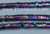 CHE933 15.5 inches 1*2*3mm oval plated hematite beads wholesale