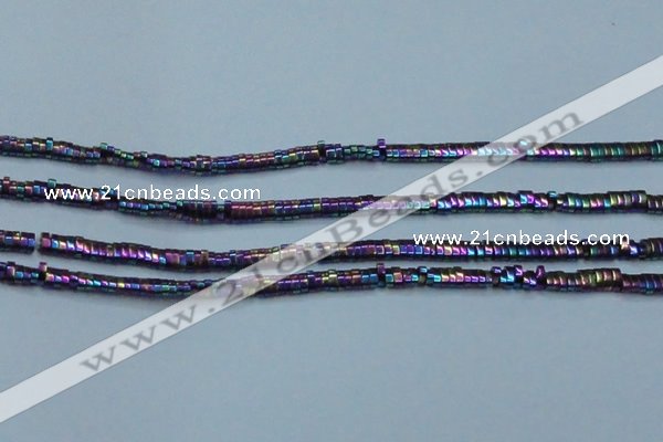 CHE933 15.5 inches 1*2*3mm oval plated hematite beads wholesale