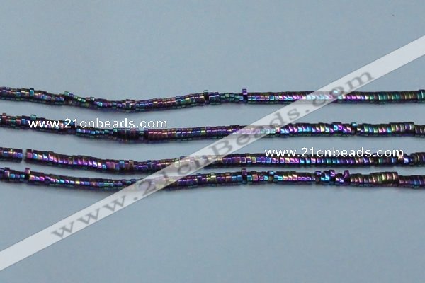 CHE933 15.5 inches 1*2*3mm oval plated hematite beads wholesale