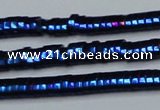 CHE934 15.5 inches 1*2*3mm oval plated hematite beads wholesale