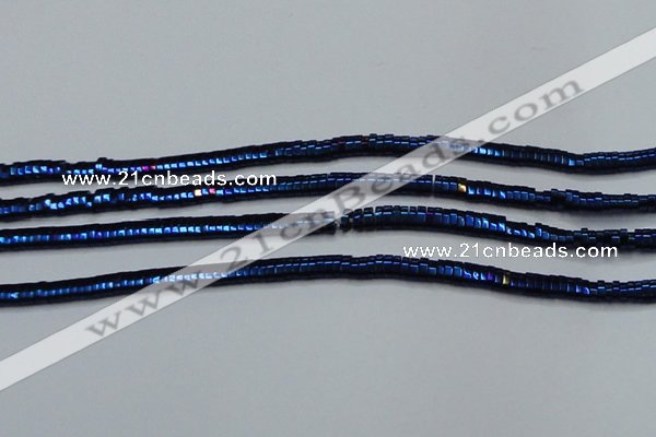 CHE934 15.5 inches 1*2*3mm oval plated hematite beads wholesale