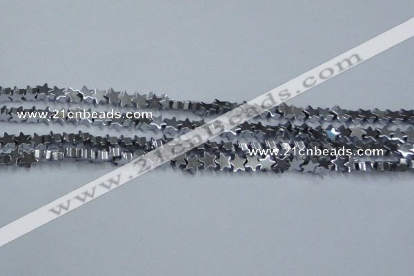 CHE936 15.5 inches 4mm star plated hematite beads wholesale