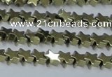 CHE937 15.5 inches 4mm star plated hematite beads wholesale