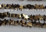 CHE939 15.5 inches 4mm star plated hematite beads wholesale