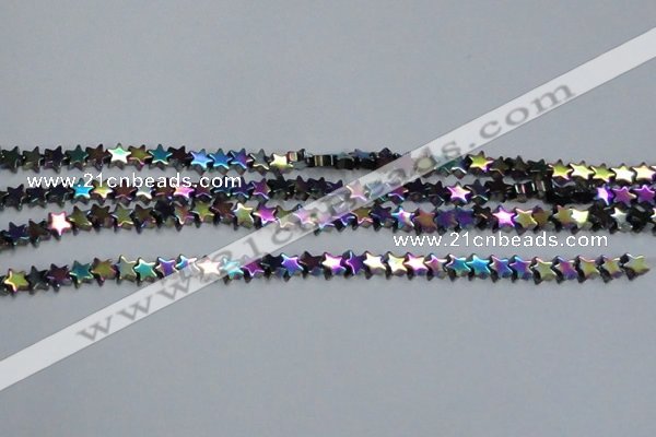 CHE940 15.5 inches 4mm star plated hematite beads wholesale