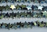 CHE941 15.5 inches 4mm star plated hematite beads wholesale