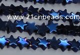 CHE942 15.5 inches 4mm star plated hematite beads wholesale