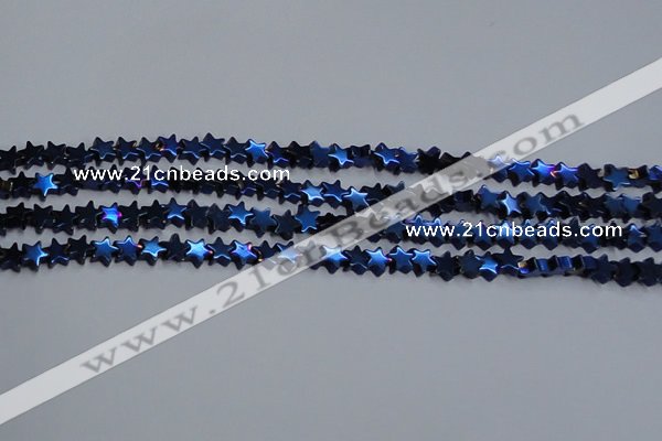 CHE942 15.5 inches 4mm star plated hematite beads wholesale