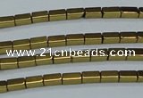 CHE956 15.5 inches 2*4mm cuboid plated hematite beads wholesale