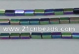 CHE958 15.5 inches 2*4mm cuboid plated hematite beads wholesale