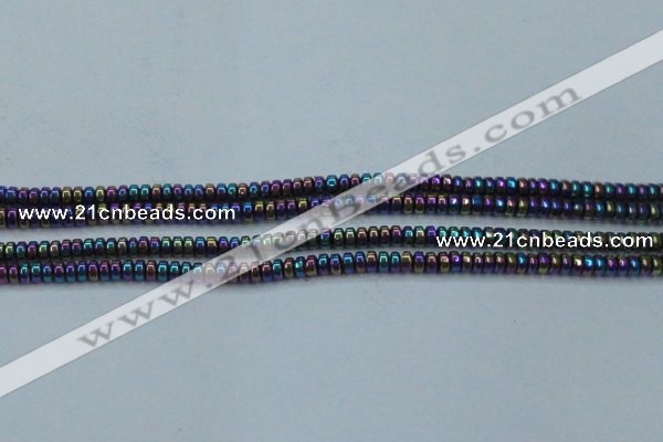 CHE963 15.5 inches 1.5*3mm rondelle plated hematite beads wholesale