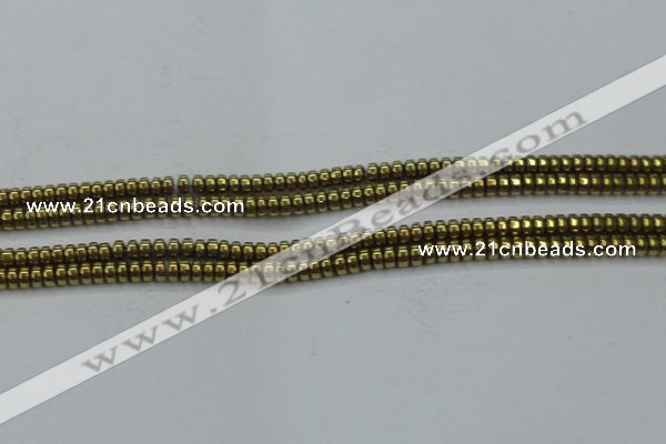 CHE968 15.5 inches 2*4mm rondelle plated hematite beads wholesale