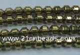 CHE973 15.5 inches 4*4mm plated hematite beads wholesale