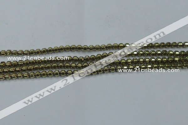 CHE974 15.5 inches 4*4mm plated hematite beads wholesale