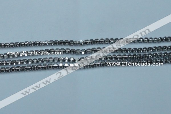 CHE981 15.5 inches 4*4mm plated hematite beads wholesale