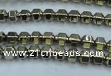 CHE982 15.5 inches 4*4mm plated hematite beads wholesale