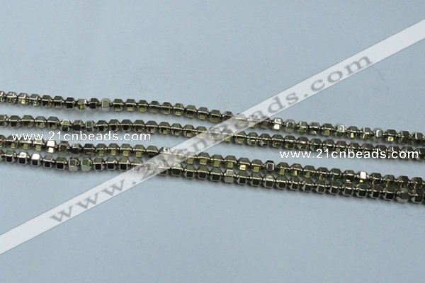 CHE982 15.5 inches 4*4mm plated hematite beads wholesale