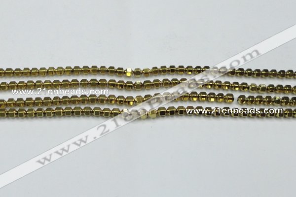 CHE983 15.5 inches 4*4mm plated hematite beads wholesale