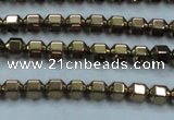 CHE984 15.5 inches 4*4mm plated hematite beads wholesale