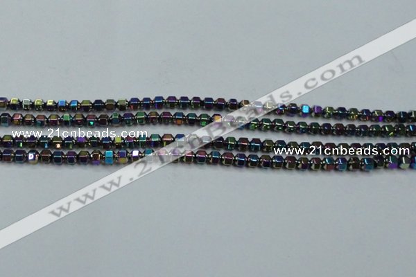 CHE985 15.5 inches 4*4mm plated hematite beads wholesale