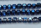 CHE987 15.5 inches 4*4mm plated hematite beads wholesale