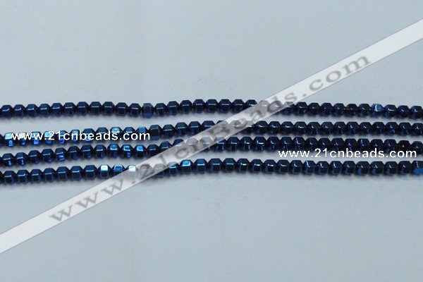CHE987 15.5 inches 4*4mm plated hematite beads wholesale