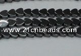 CHE990 15.5 inches 4*4mm heart hematite beads wholesale