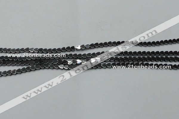 CHE990 15.5 inches 4*4mm heart hematite beads wholesale