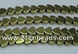 CHE992 15.5 inches 4*4mm heart plated hematite beads wholesale